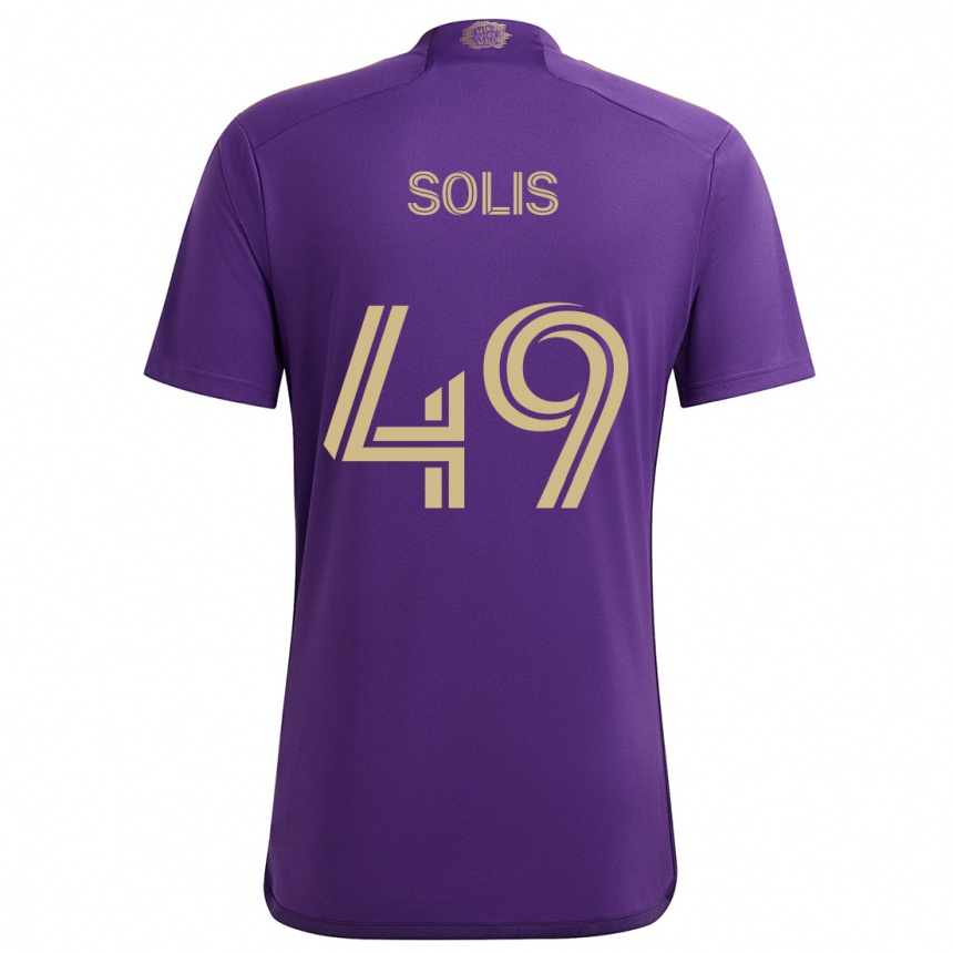 Women Football Jhon Solís #49 Purple Yellow Home Jersey 2024/25 T-Shirt Nz