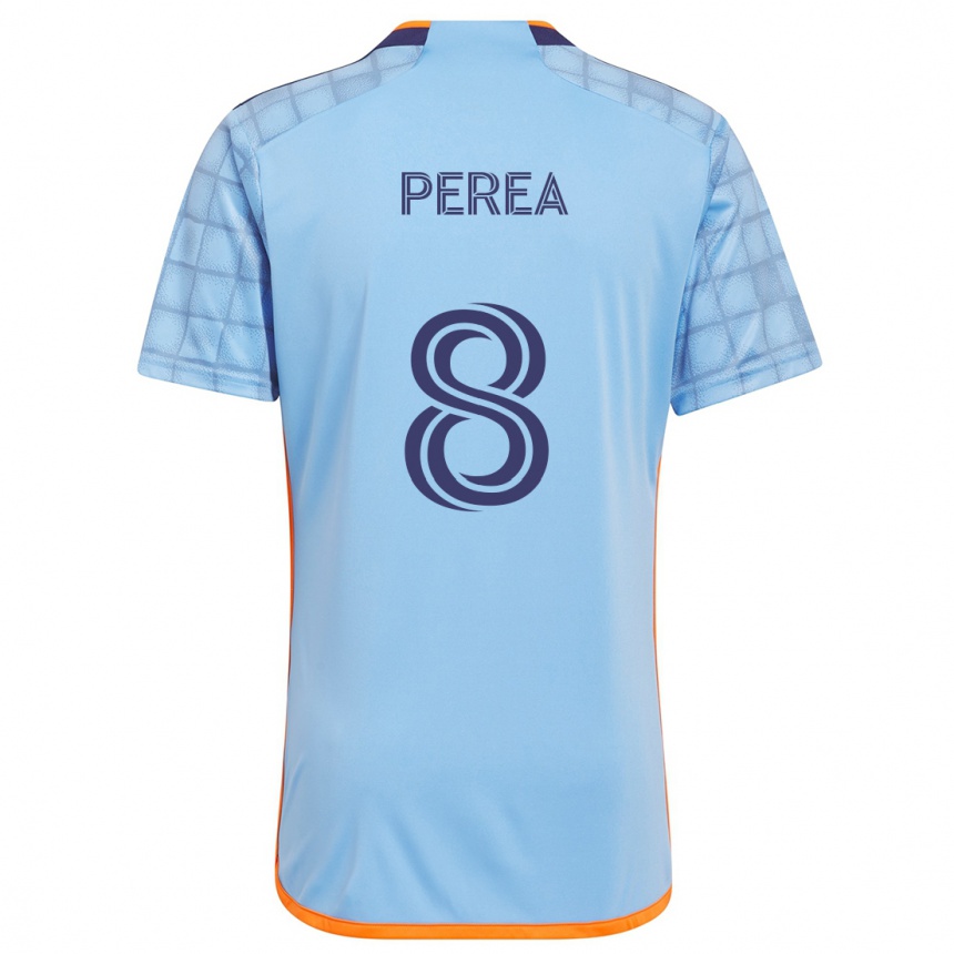 Women Football Andrés Perea #8 Blue Orange Home Jersey 2024/25 T-Shirt Nz