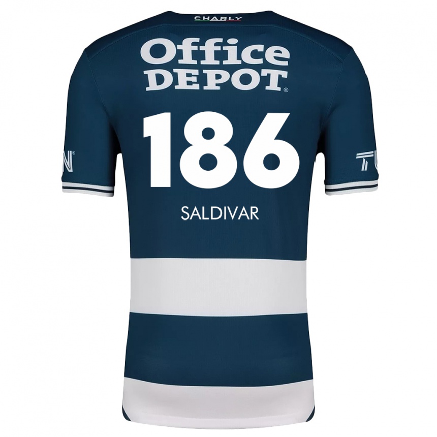 Women Football José Saldívar #186 Blue White Home Jersey 2024/25 T-Shirt Nz