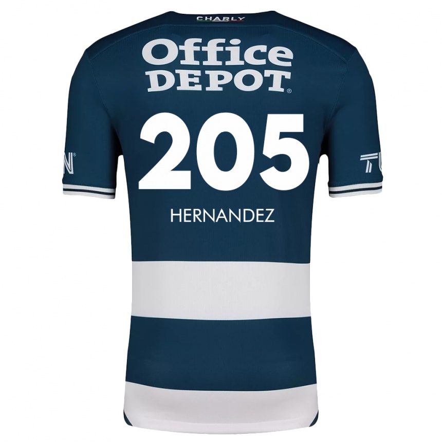 Women Football Sergio Hernández #205 Blue White Home Jersey 2024/25 T-Shirt Nz