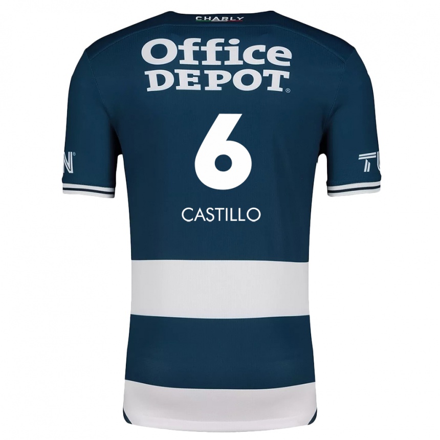 Women Football Byron Castillo #6 Blue White Home Jersey 2024/25 T-Shirt Nz