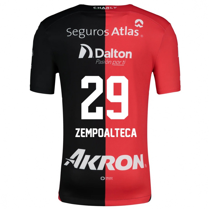 Women Football Karla Zempoalteca #29 Red Black Home Jersey 2024/25 T-Shirt Nz