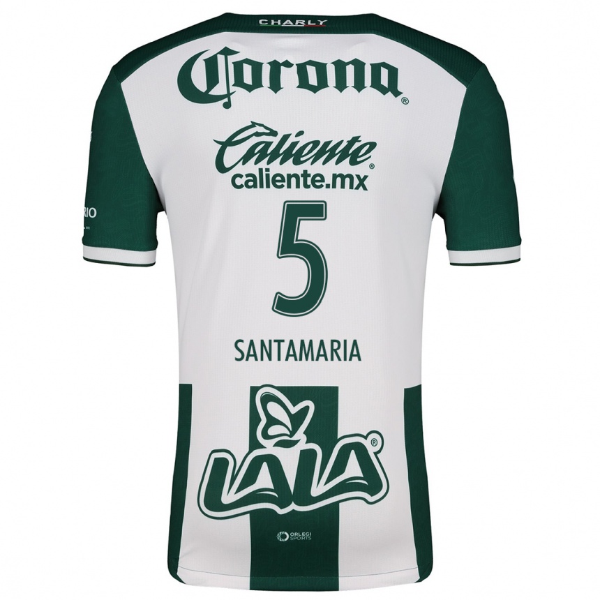 Women Football Anderson Santamaría #5 Green White Home Jersey 2024/25 T-Shirt Nz