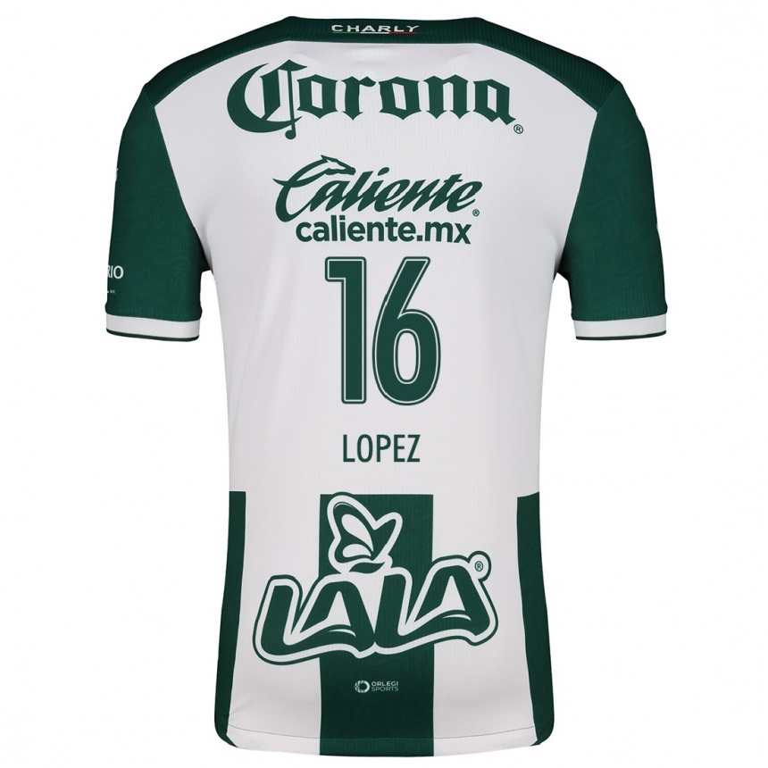 Women Football Aldo López #16 Green White Home Jersey 2024/25 T-Shirt Nz