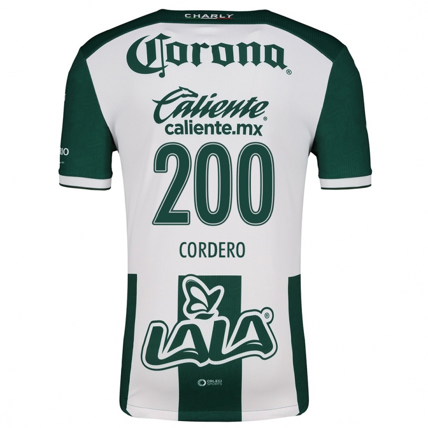 Women Football Mario Cordero #200 Green White Home Jersey 2024/25 T-Shirt Nz