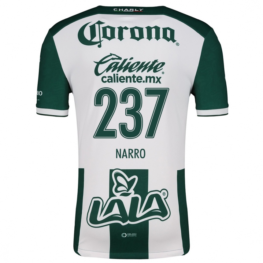 Women Football Ernesto Narro #237 Green White Home Jersey 2024/25 T-Shirt Nz