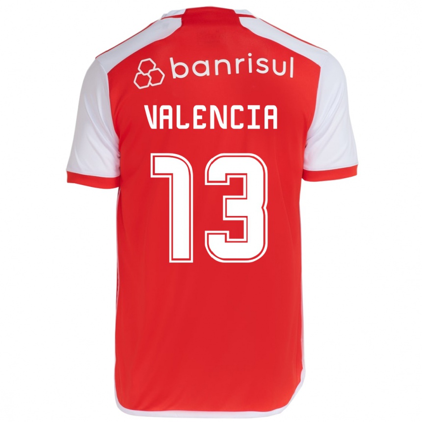 Women Football Enner Valencia #13 Red White Home Jersey 2024/25 T-Shirt Nz