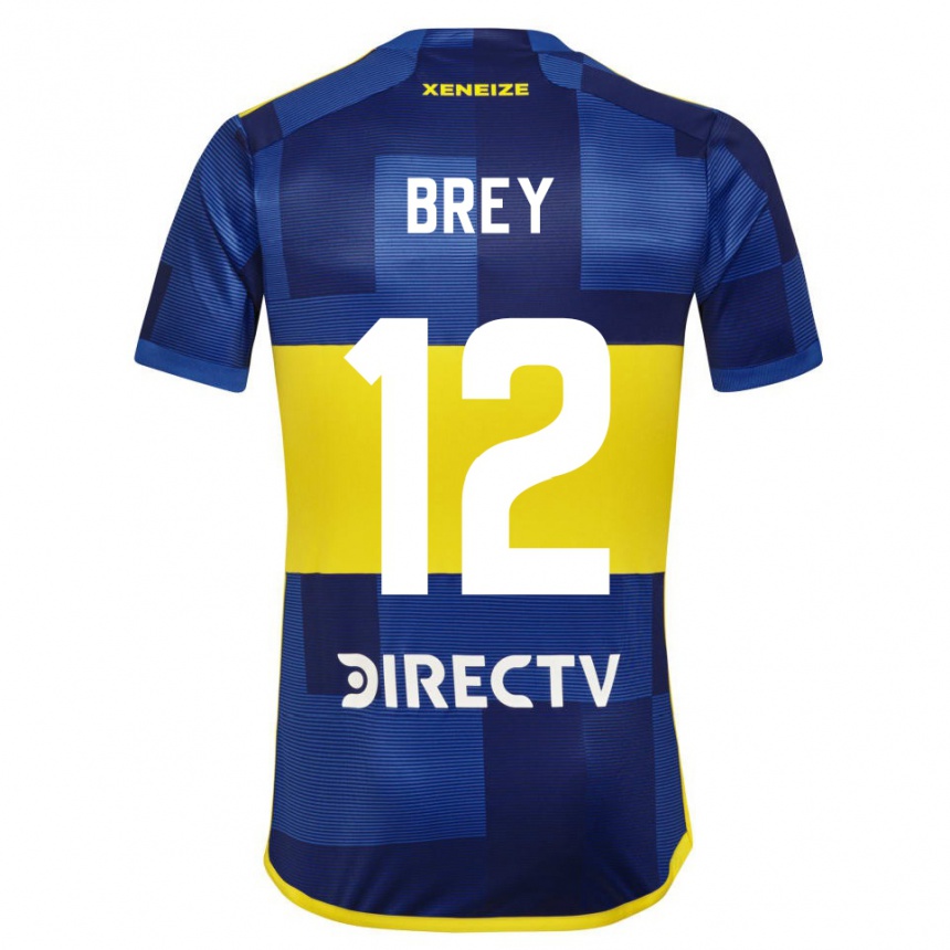 Women Football Leandro Brey #12 Blue Yellow Home Jersey 2024/25 T-Shirt Nz