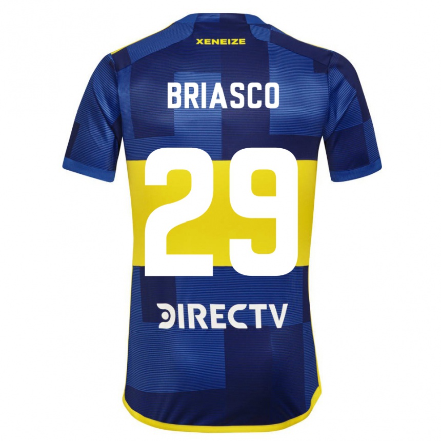 Women Football Norberto Briasco #29 Blue Yellow Home Jersey 2024/25 T-Shirt Nz