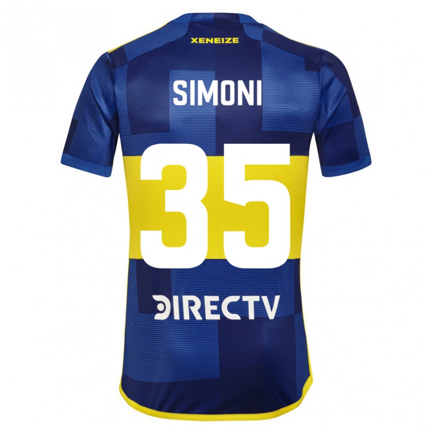 Women Football Valentino Simoni #35 Blue Yellow Home Jersey 2024/25 T-Shirt Nz