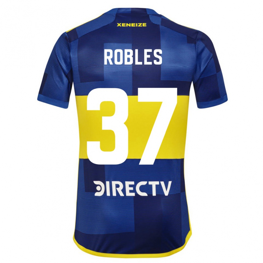 Women Football Sebastian Diaz Robles #37 Blue Yellow Home Jersey 2024/25 T-Shirt Nz