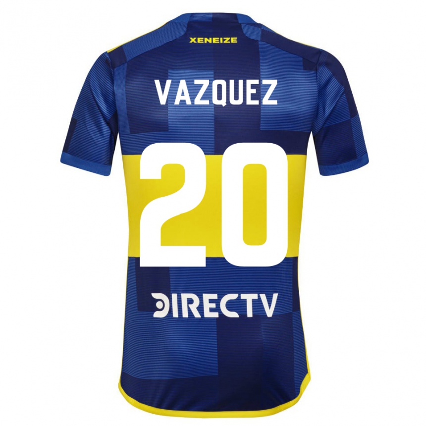 Women Football Constanza Vazquez #20 Blue Yellow Home Jersey 2024/25 T-Shirt Nz