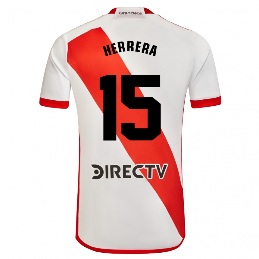 Women Football Andrés Herrera #15 White Red Home Jersey 2024/25 T-Shirt Nz