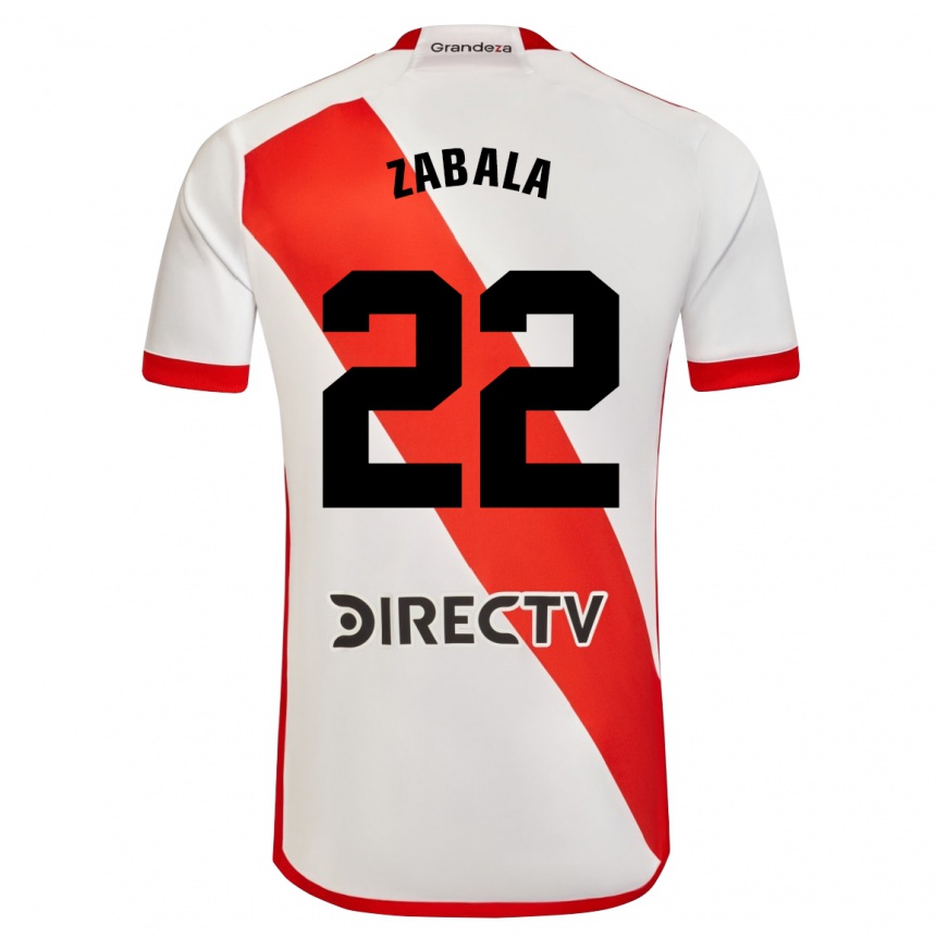 Women Football Daniel Zabala #22 White Red Home Jersey 2024/25 T-Shirt Nz