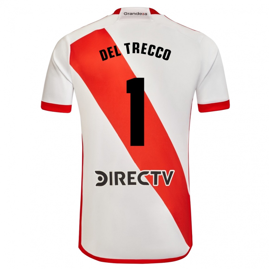 Women Football Martina Del Trecco #1 White Red Home Jersey 2024/25 T-Shirt Nz