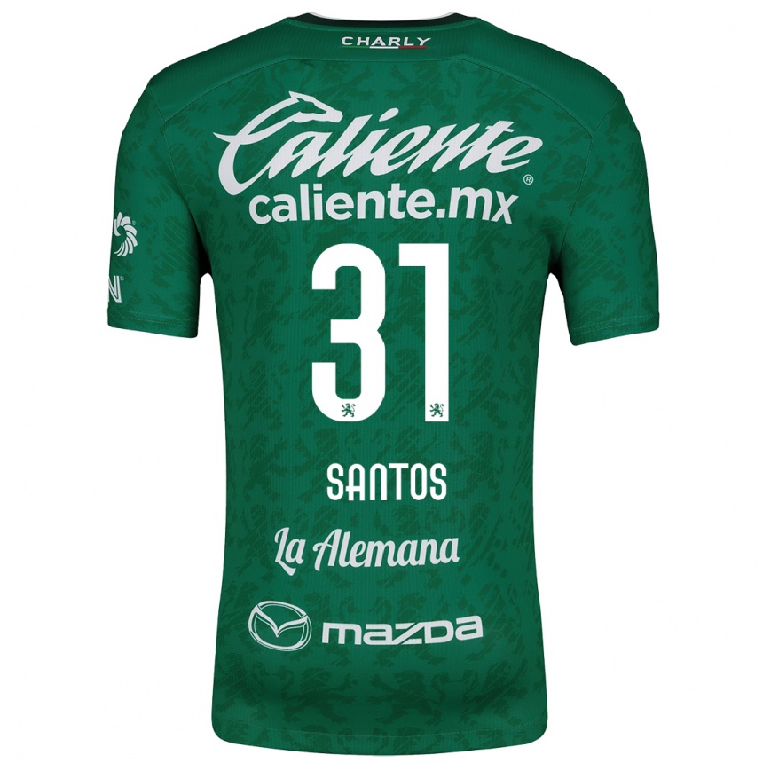 Women Football Sebastián Santos #31 Green White Home Jersey 2024/25 T-Shirt Nz