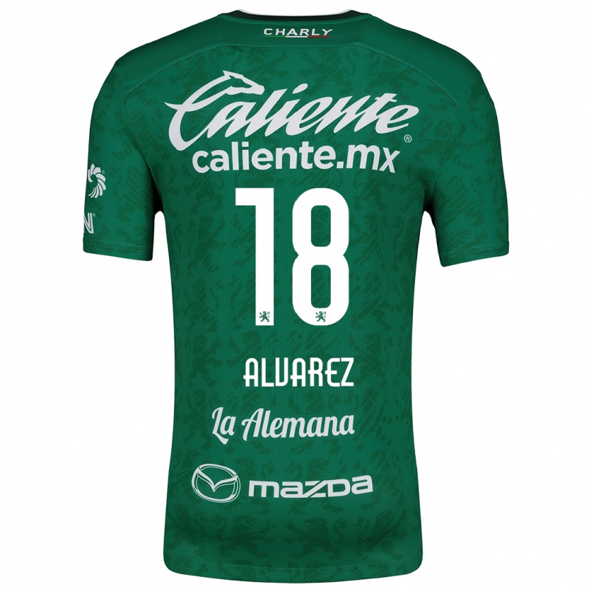 Women Football Yazmin Álvarez #18 Green White Home Jersey 2024/25 T-Shirt Nz