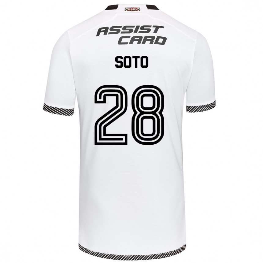 Women Football Lucas Soto #28 White Black Home Jersey 2024/25 T-Shirt Nz