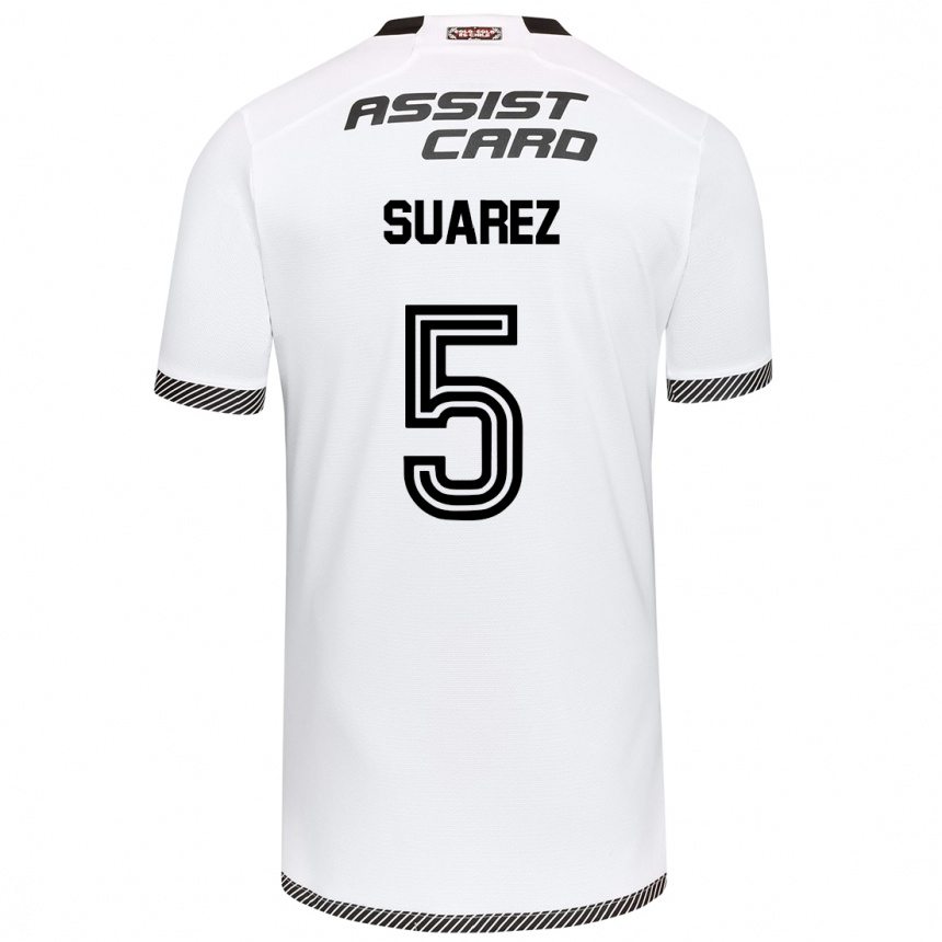 Women Football Nicolás Suarez #5 White Black Home Jersey 2024/25 T-Shirt Nz