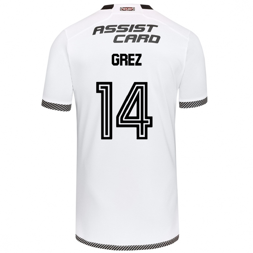 Women Football Javiera Grez #14 White Black Home Jersey 2024/25 T-Shirt Nz