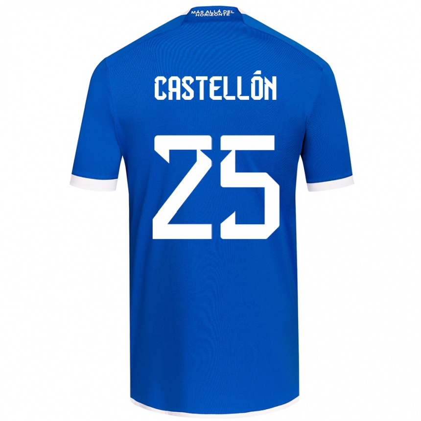 Women Football Gabriel Castellón #25 Blue White Home Jersey 2024/25 T-Shirt Nz