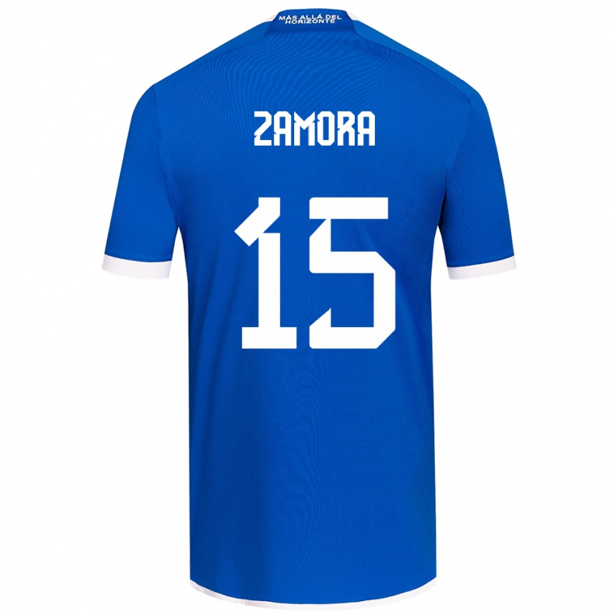 Women Football Daniela Zamora #15 Blue White Home Jersey 2024/25 T-Shirt Nz