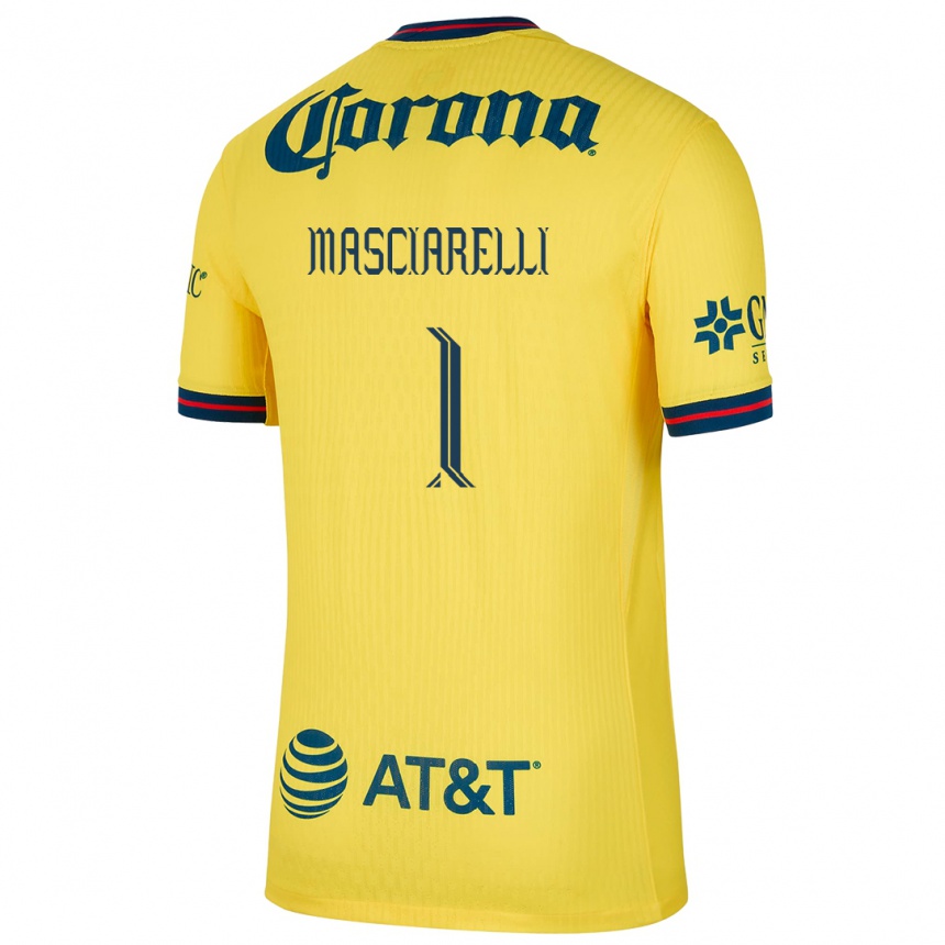 Women Football Renata Masciarelli #1 Yellow Blue Home Jersey 2024/25 T-Shirt Nz