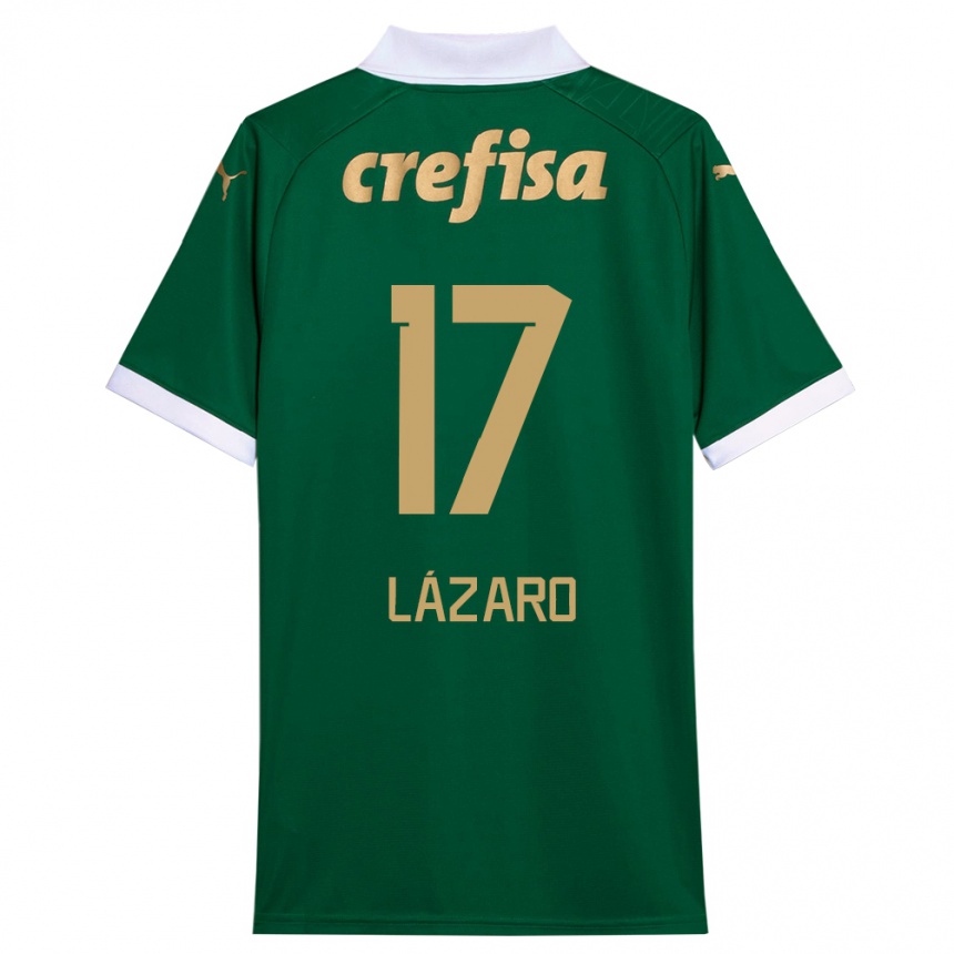 Women Football Lázaro #17 Green White Home Jersey 2024/25 T-Shirt Nz