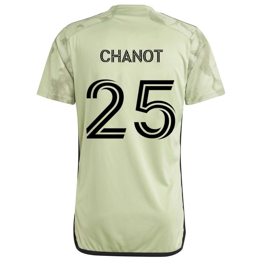 Women Football Maxime Chanot #25 Light Green Away Jersey 2024/25 T-Shirt Nz