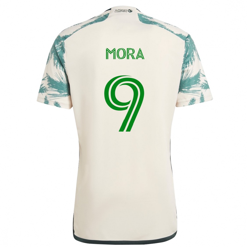 Women Football Felipe Mora #9 Beige Brown Away Jersey 2024/25 T-Shirt Nz