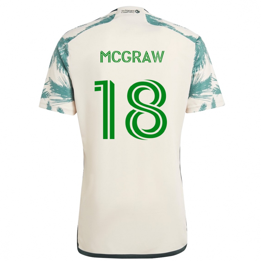 Women Football Zac Mcgraw #18 Beige Brown Away Jersey 2024/25 T-Shirt Nz