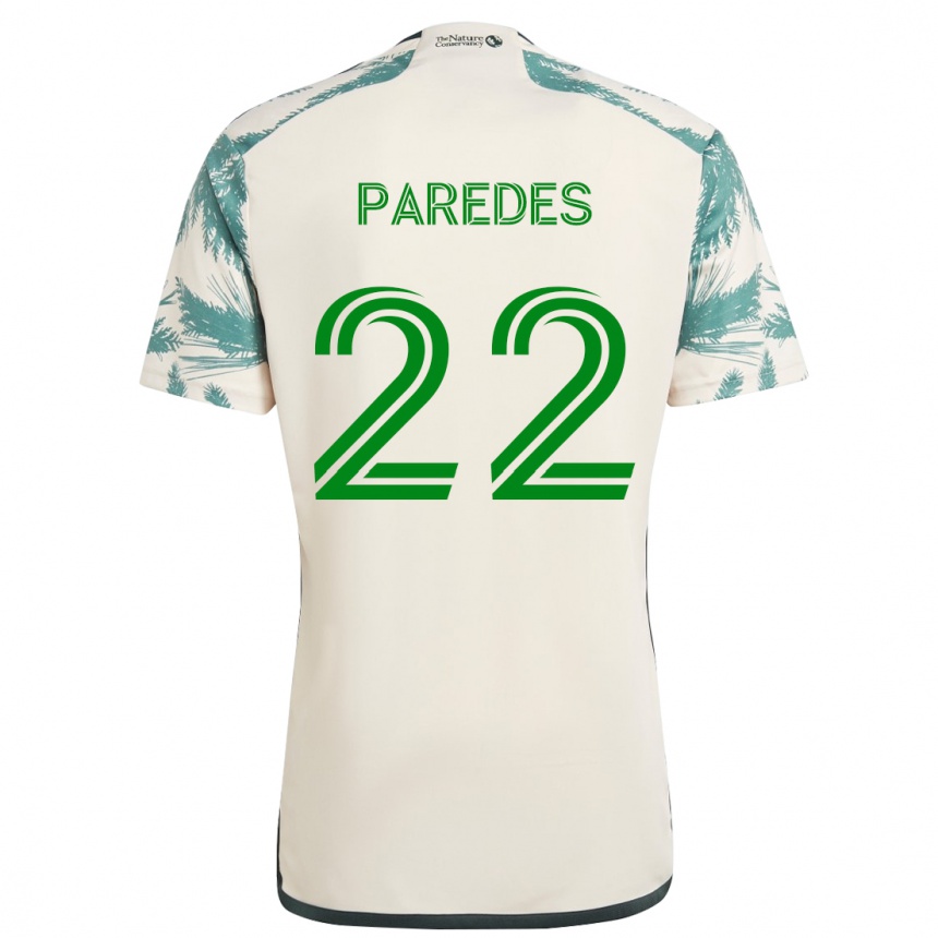 Women Football Cristhian Paredes #22 Beige Brown Away Jersey 2024/25 T-Shirt Nz