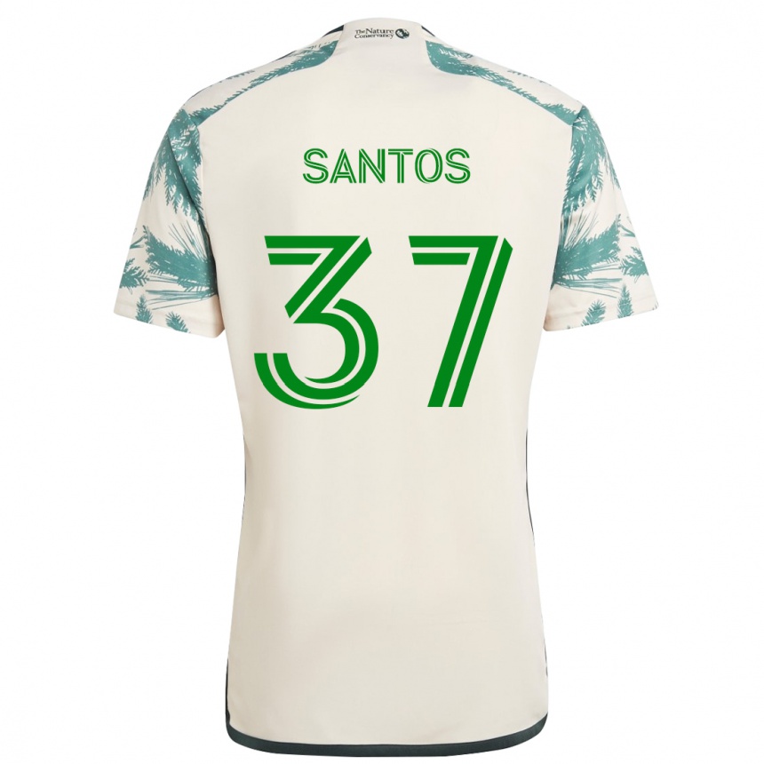 Women Football Noah Santos #37 Beige Brown Away Jersey 2024/25 T-Shirt Nz