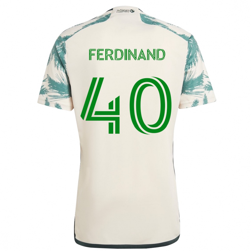 Women Football Keesean Ferdinand #40 Beige Brown Away Jersey 2024/25 T-Shirt Nz