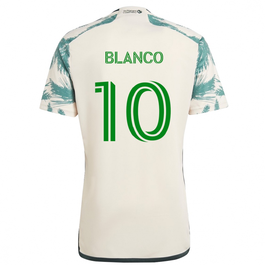 Women Football Sebastián Blanco #10 Beige Brown Away Jersey 2024/25 T-Shirt Nz