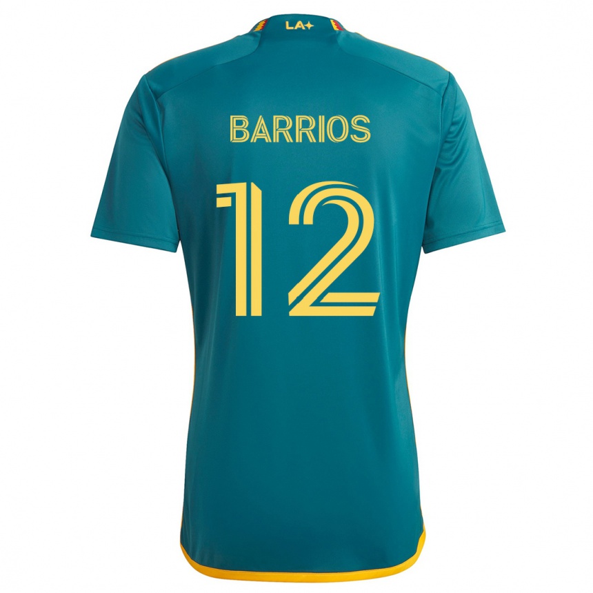 Women Football Michael Barrios #12 Green Yellow Away Jersey 2024/25 T-Shirt Nz