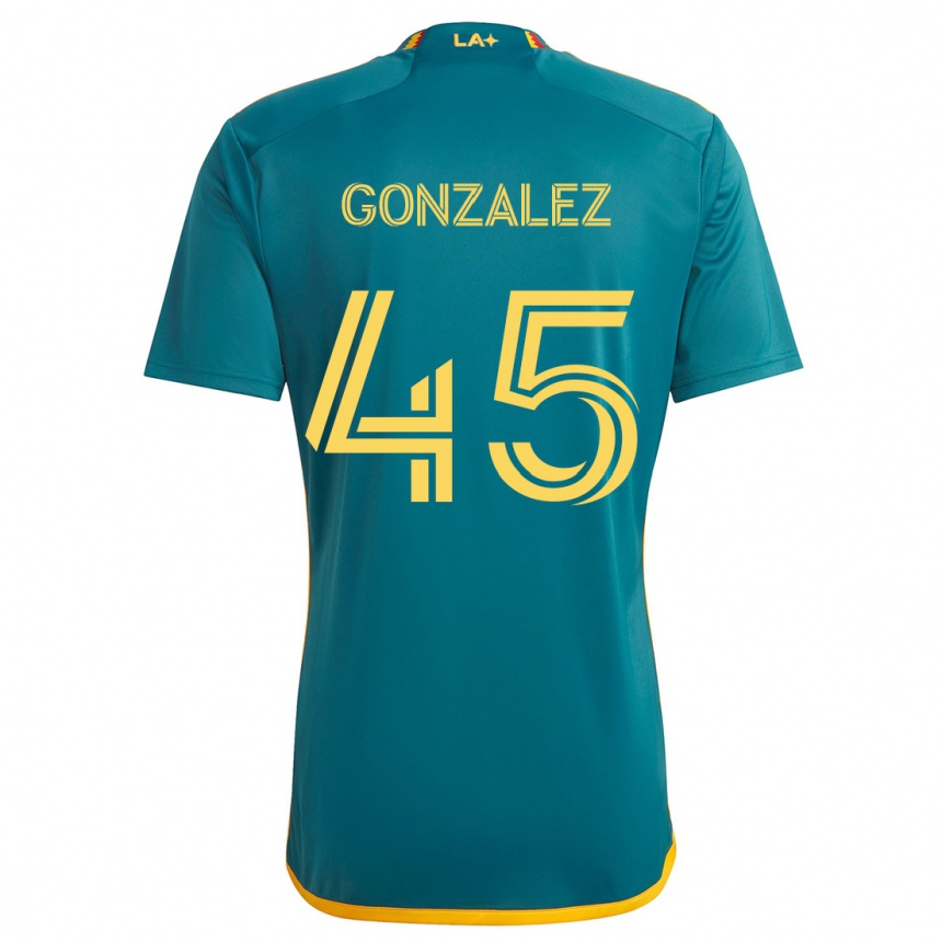 Women Football Adrián González #45 Green Yellow Away Jersey 2024/25 T-Shirt Nz