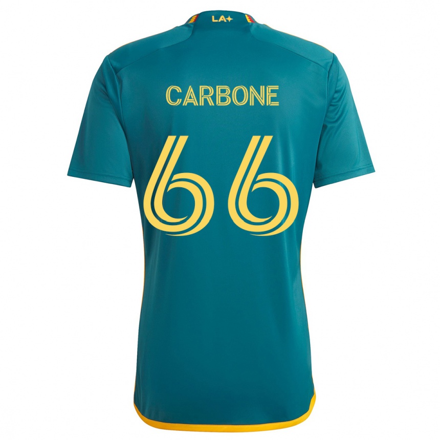 Women Football Matteo Carbone #66 Green Yellow Away Jersey 2024/25 T-Shirt Nz