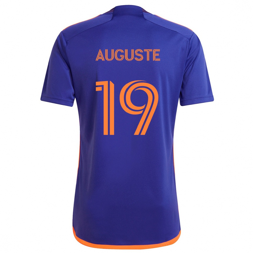 Women Football Charles Auguste #19 Purple Orange Away Jersey 2024/25 T-Shirt Nz