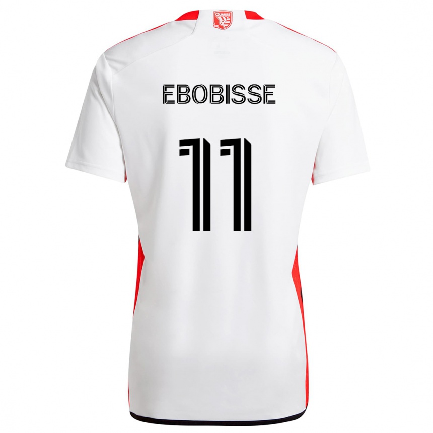 Women Football Jeremy Ebobisse #11 White Red Away Jersey 2024/25 T-Shirt Nz