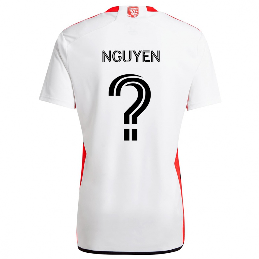 Women Football Christopher Nguyen #0 White Red Away Jersey 2024/25 T-Shirt Nz