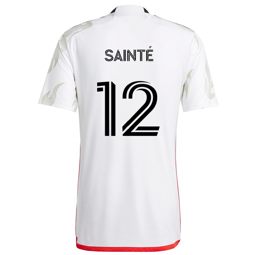 Women Football Carl Sainté #12 White Red Black Away Jersey 2024/25 T-Shirt Nz