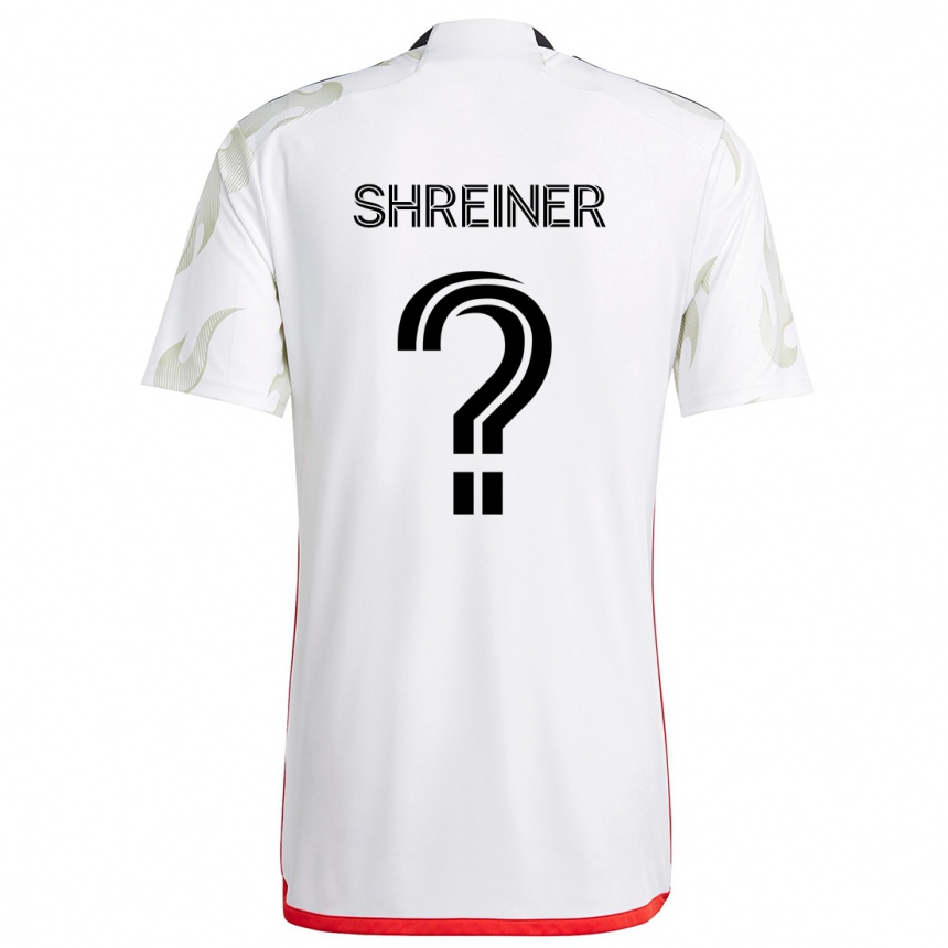 Women Football Luke Shreiner #0 White Red Black Away Jersey 2024/25 T-Shirt Nz