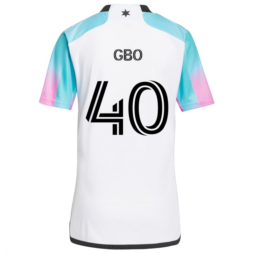 Women Football Cedrik Gbo #40 White Blue Black Away Jersey 2024/25 T-Shirt Nz