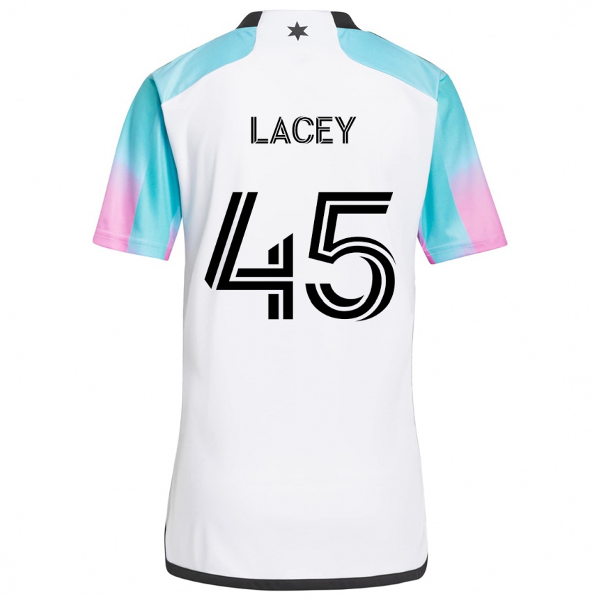 Women Football Kameron Lacey #45 White Blue Black Away Jersey 2024/25 T-Shirt Nz