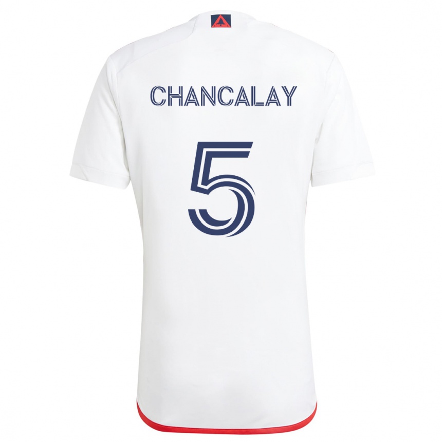 Women Football Tomás Chancalay #5 White Red Away Jersey 2024/25 T-Shirt Nz