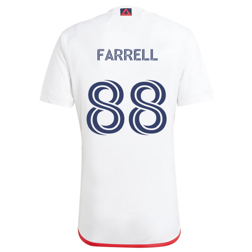 Women Football Andrew Farrell #88 White Red Away Jersey 2024/25 T-Shirt Nz