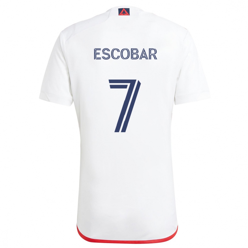 Women Football Olger Escobar #7 White Red Away Jersey 2024/25 T-Shirt Nz