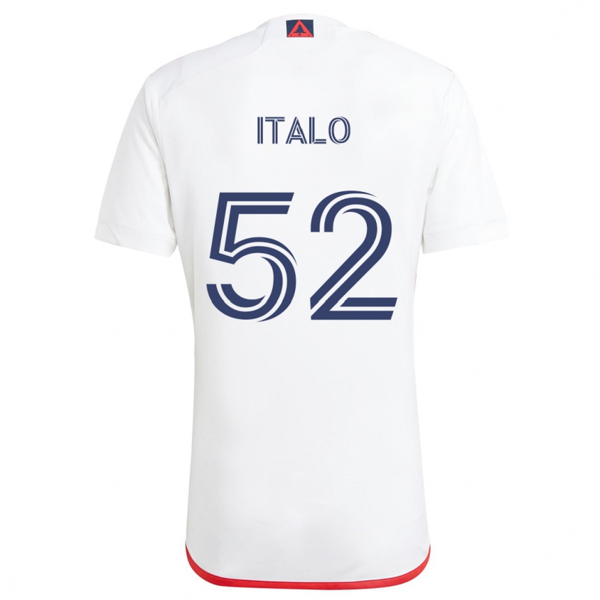 Women Football Ítalo #52 White Red Away Jersey 2024/25 T-Shirt Nz