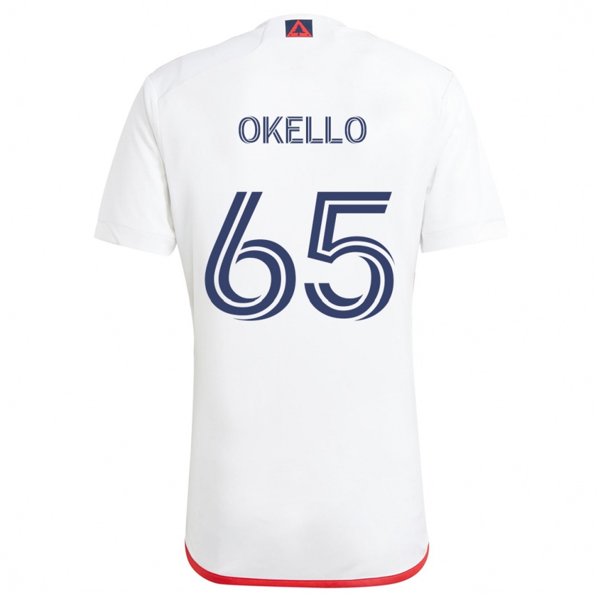 Women Football Noble Okello #65 White Red Away Jersey 2024/25 T-Shirt Nz